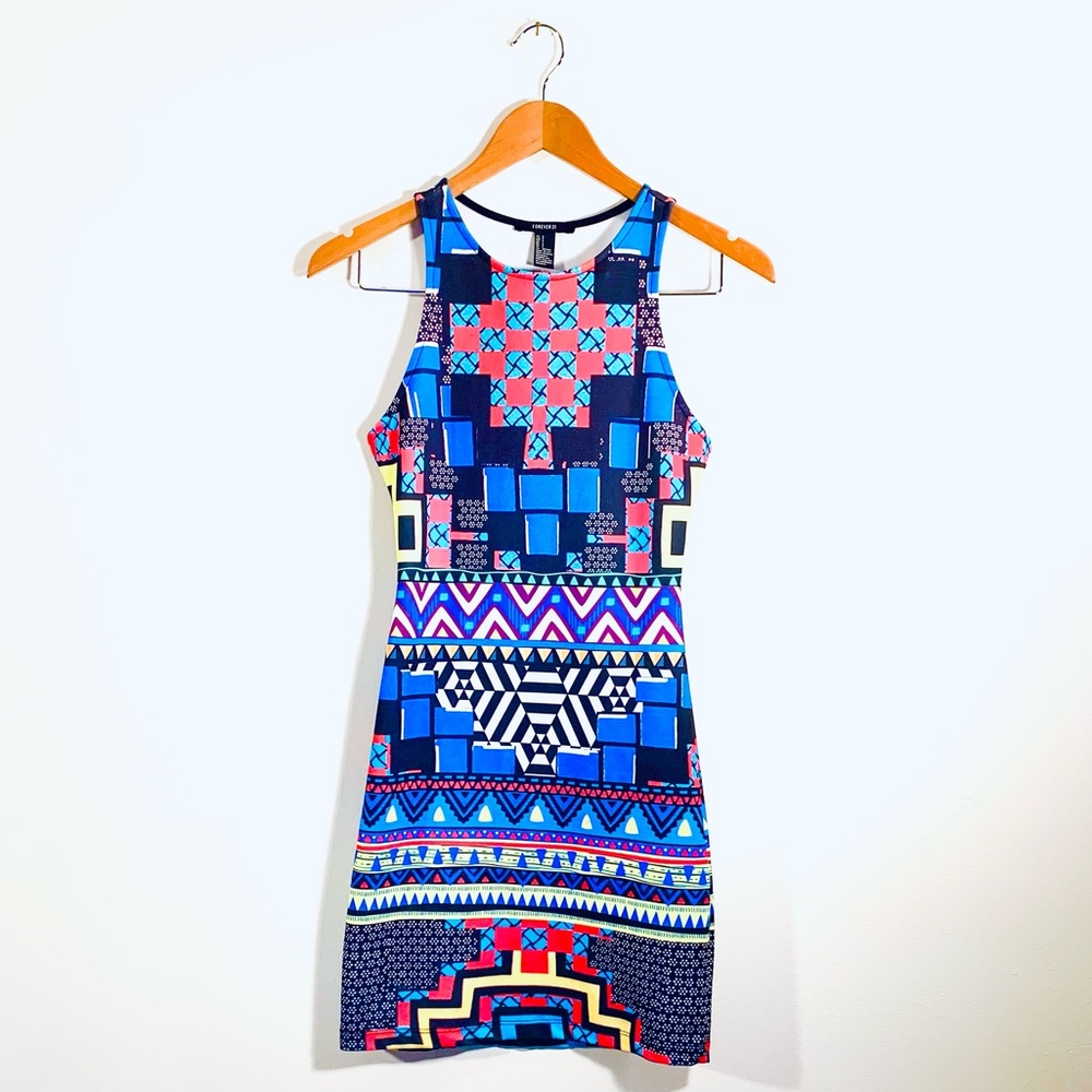 NEW Forever 21 Electric Geoprint Mini Dress